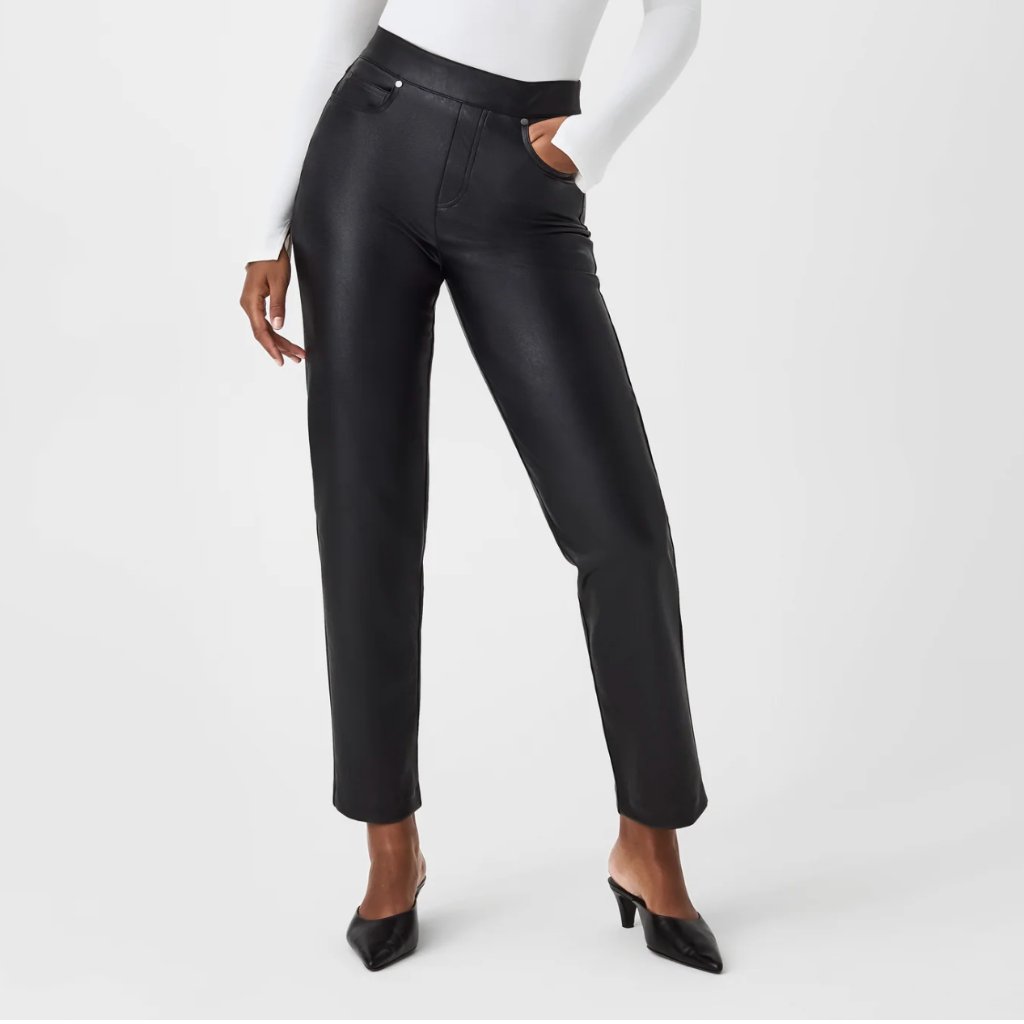 Spanx Leather-Like Straight Leg Pant - Worn Once - Size Large!
